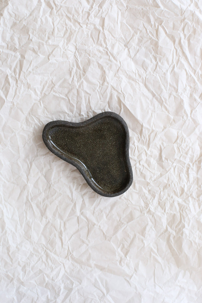 Free Form Puddle Plate by Clay Club, Small, Black Clay with Sheer Glaze